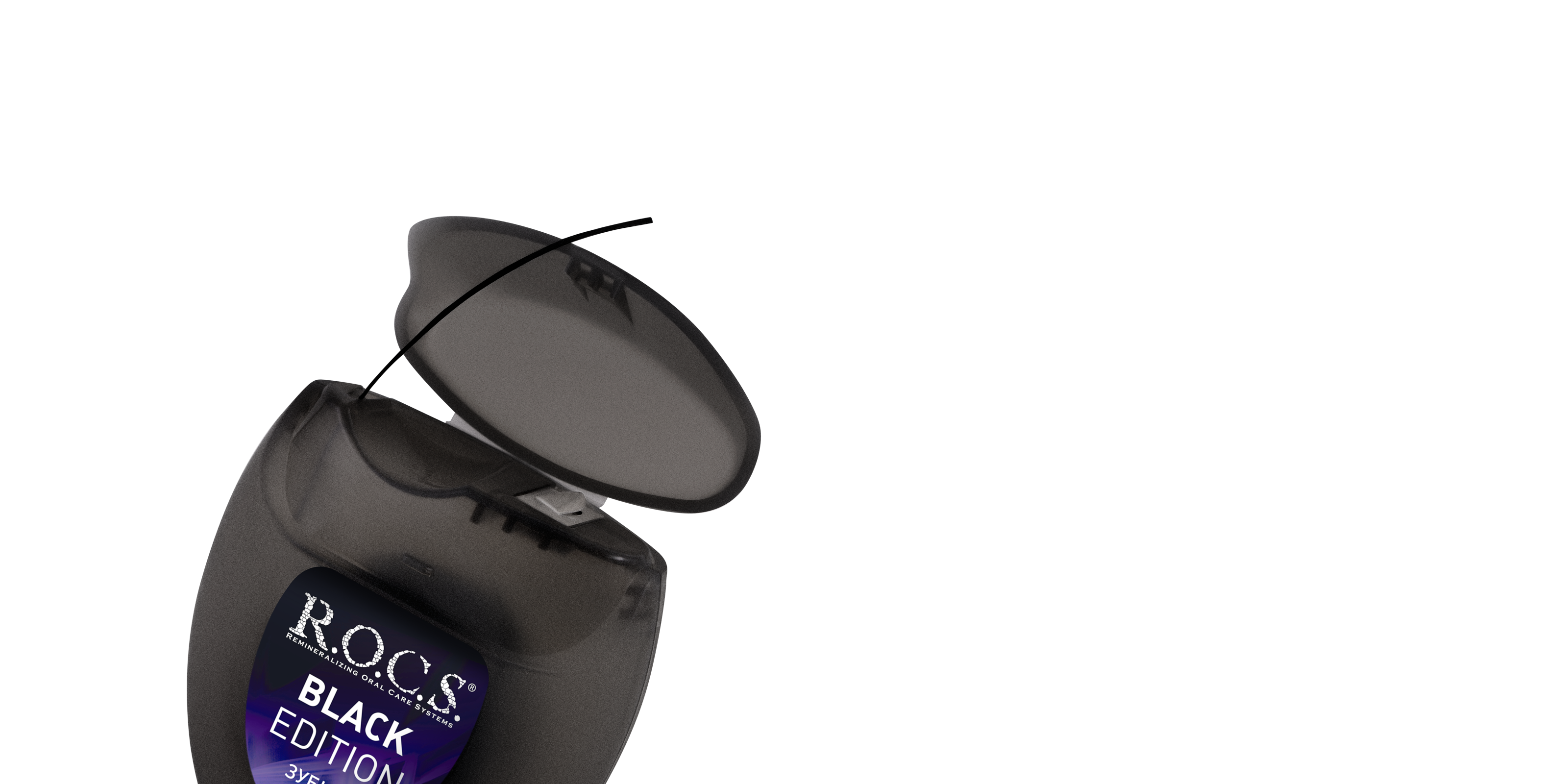 Зубная нить R.O.C.S. BLACK EDITION расширяющаяся, 40 м