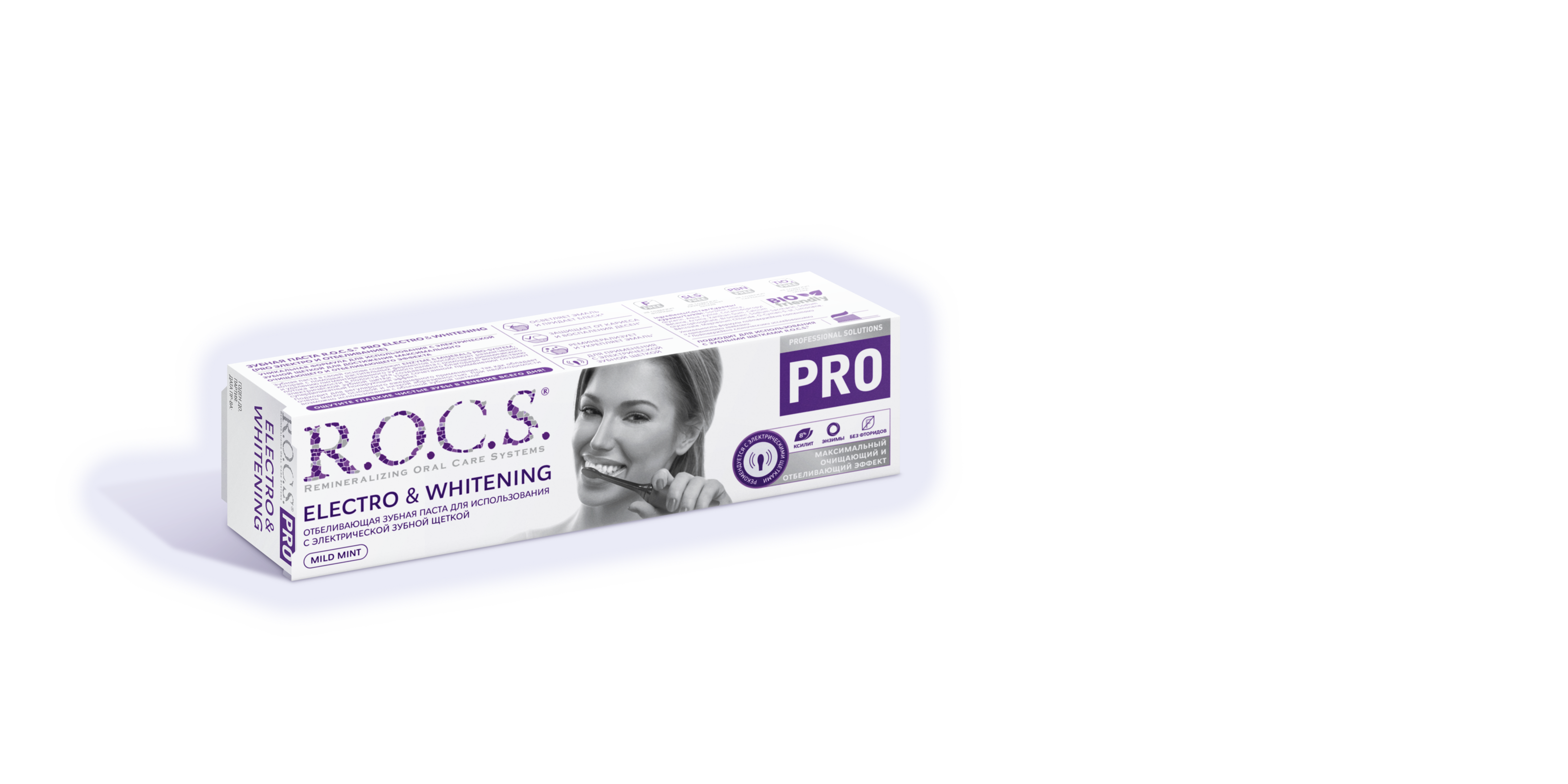 Зубная паста R.O.C.S. PRO Electro & Whitening Mild Mint, 135 гр