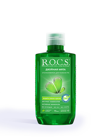 Ополаскиватель R.O.C.S. Двойная Мята TRAVEL EDITION, 75 мл