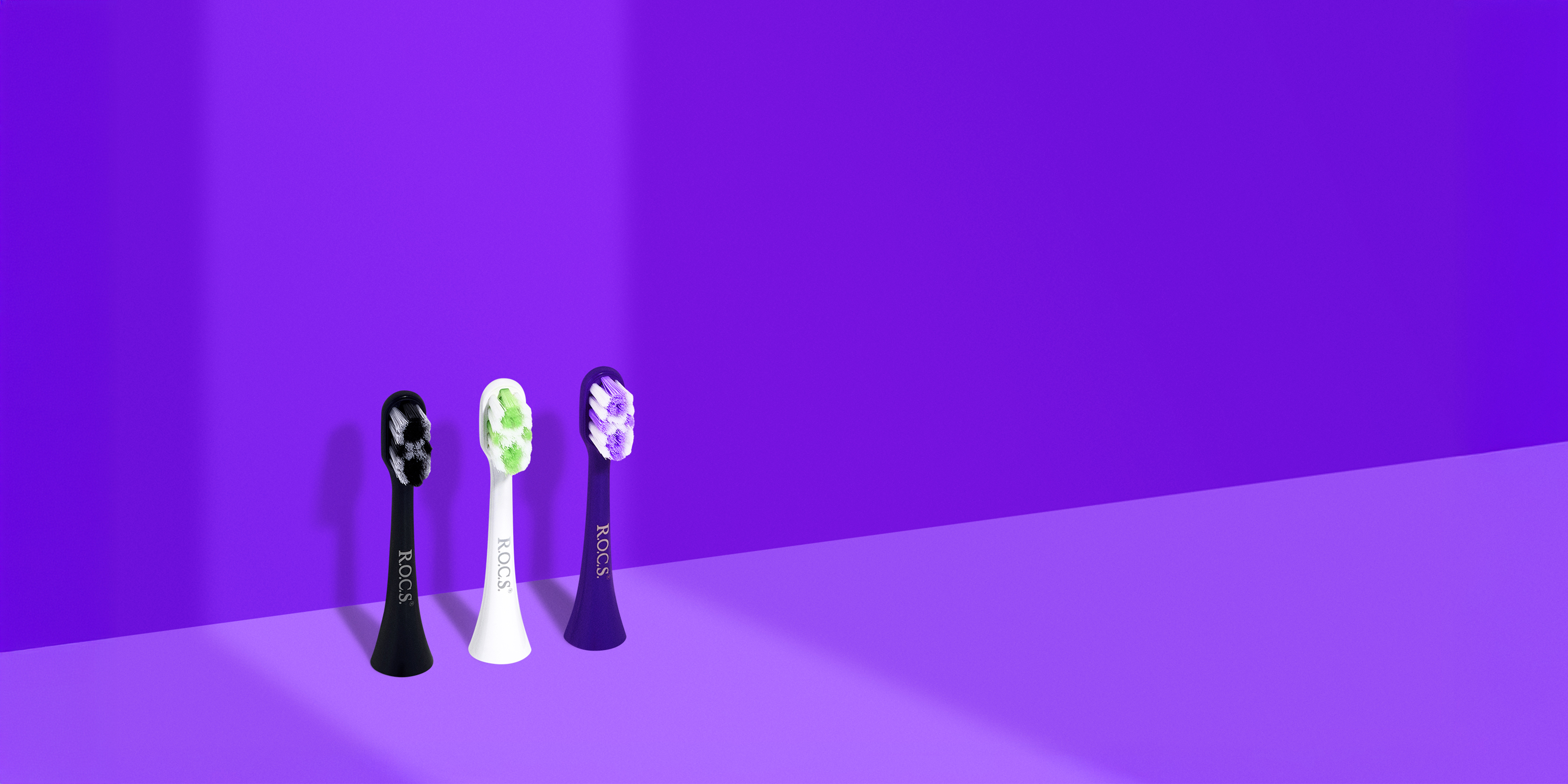 Сменные насадки для электрической зубной щетки R.O.C.S. Sonic, белые (2 шт.)