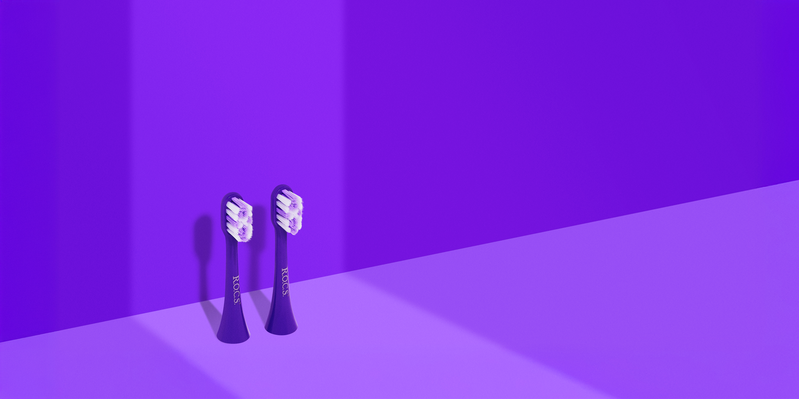 Сменные насадки для электрической зубной щетки R.O.C.S. Sonic, фиолетовые (2 шт.)