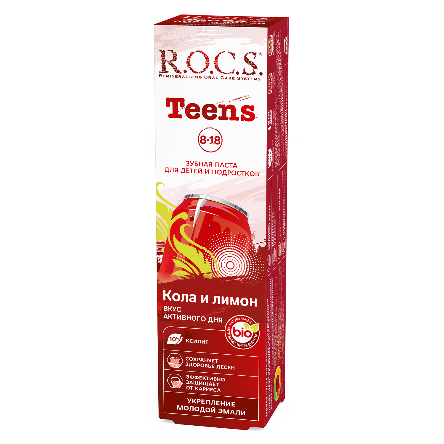 Зубная паста R.O.C.S. Teens Вкус активного дня. Кола и Лимон, 74 гр