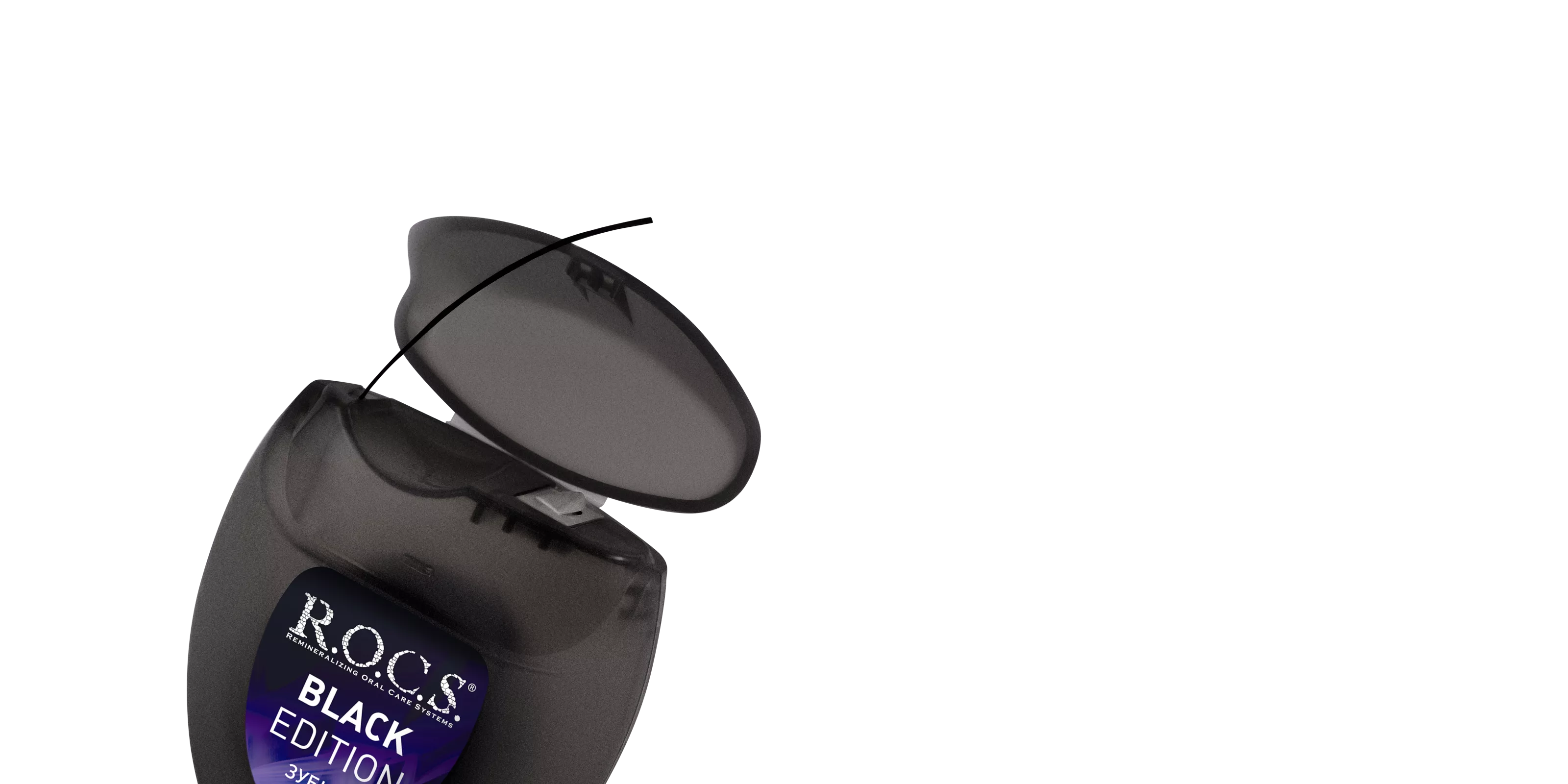 Зубная нить R.O.C.S. BLACK EDITION расширяющаяся, 40 м
