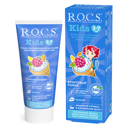 Зубная паста R.O.C.S. Kids Фруктовый рожок (без фтора), 45 гр