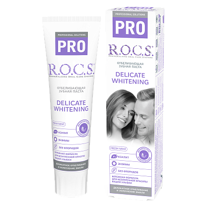 Зубная паста R.O.C.S. PRO Деликатное Отбеливание, Fresh Mint, 135 гр