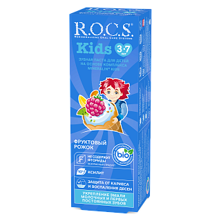 Зубная паста R.O.C.S. Kids Фруктовый рожок (без фтора), 45 гр