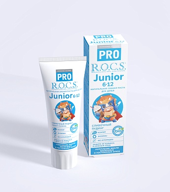 Зубная паста R.O.C.S. PRO Junior Сливочный пудинг, 74 гр