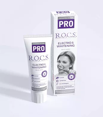 Зубная паста R.O.C.S. PRO Electro & Whitening Mild Mint, 74&nbsp;гр