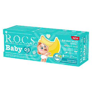 Зубная паста R.O.C.S. Baby Нежный уход. Банановый Микс, 45 гр