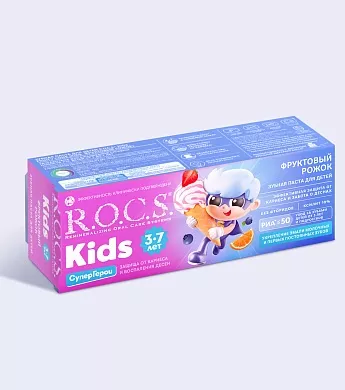 Зубная паста R.O.C.S. Kids Фруктовый рожок (без фтора), 45&nbsp;гр