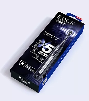 Электрическая зубная щетка R.O.C.S. Sonic, черная
