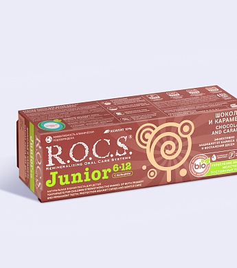 Зубная паста R.O.C.S. Junior Шоколад и карамель, 74 гр