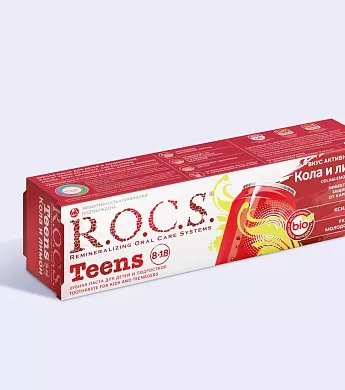 Зубная паста R.O.C.S. Teens Вкус активного дня. Кола и Лимон, 74&nbsp;гр